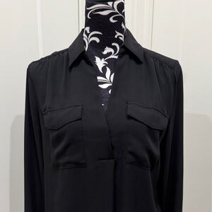 Ann Taylor Black Camp Shirt - small